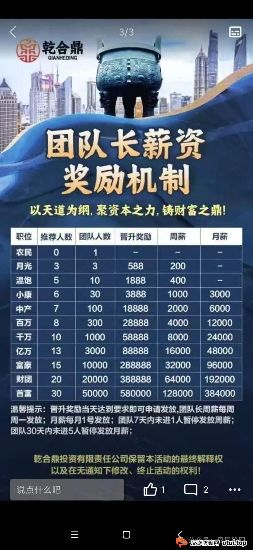 兴红资管（乾合鼎）资金盘骗局，目前已经收割会员千万左右，目前项目进人速度很慢 ，随时都有崩盘跑路的风险