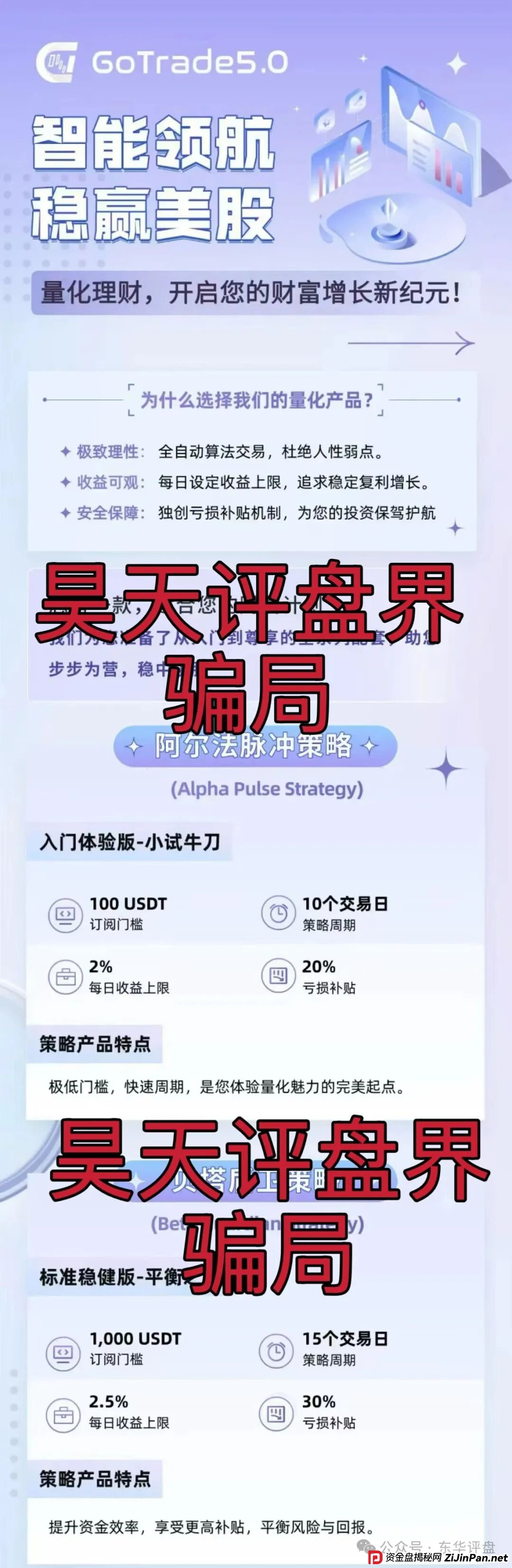 GoTrade5.0股票量化分红类资金盘骗局，号称日收益2%，典型的一轮圈杀猪盘，看见一定要远离！