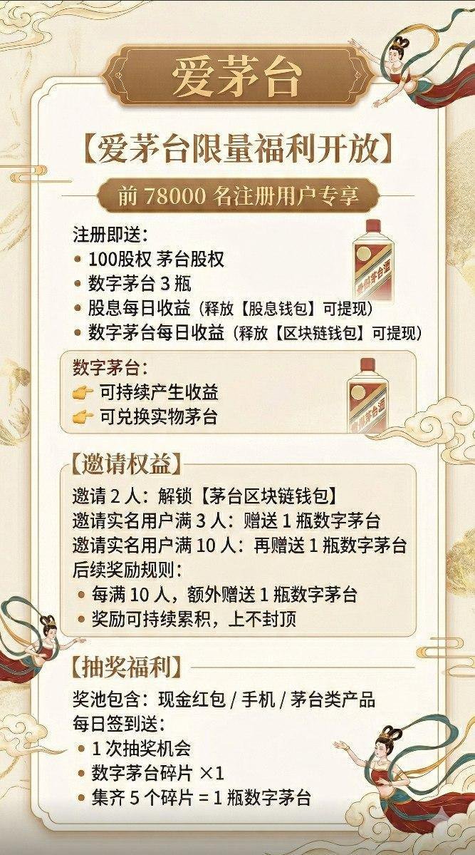 爱茅台0撸实名正反，每天签到可以抽现金。(1)